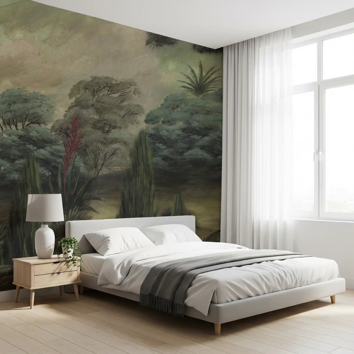 Wandbild Nebeliger Mittelmeerwald