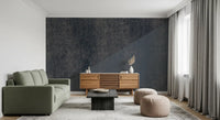 Wandbild mit diagonalen Streifen in Kohle und Stahlblau