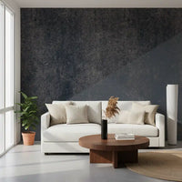Wandbild mit diagonalen Streifen in Kohle und Stahlblau