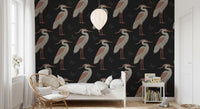 Papier peint panoramique Hérons discrets la nuit