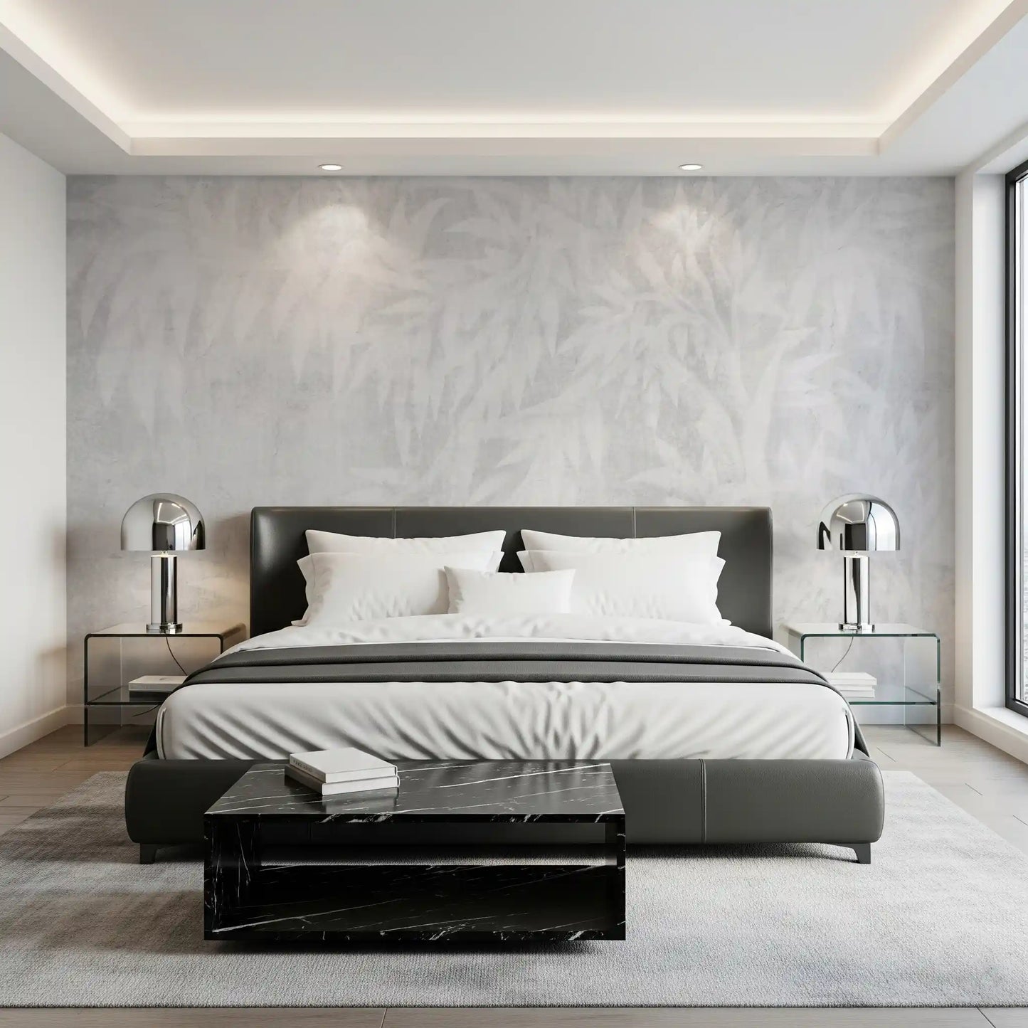 Wandbild mit blassem Alabaster-Laubtextur