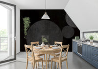 Papier peint mural géométrique texturé Eclipse sombre