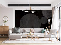Papier peint mural géométrique texturé Eclipse sombre