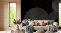 Papier peint mural géométrique texturé Eclipse sombre