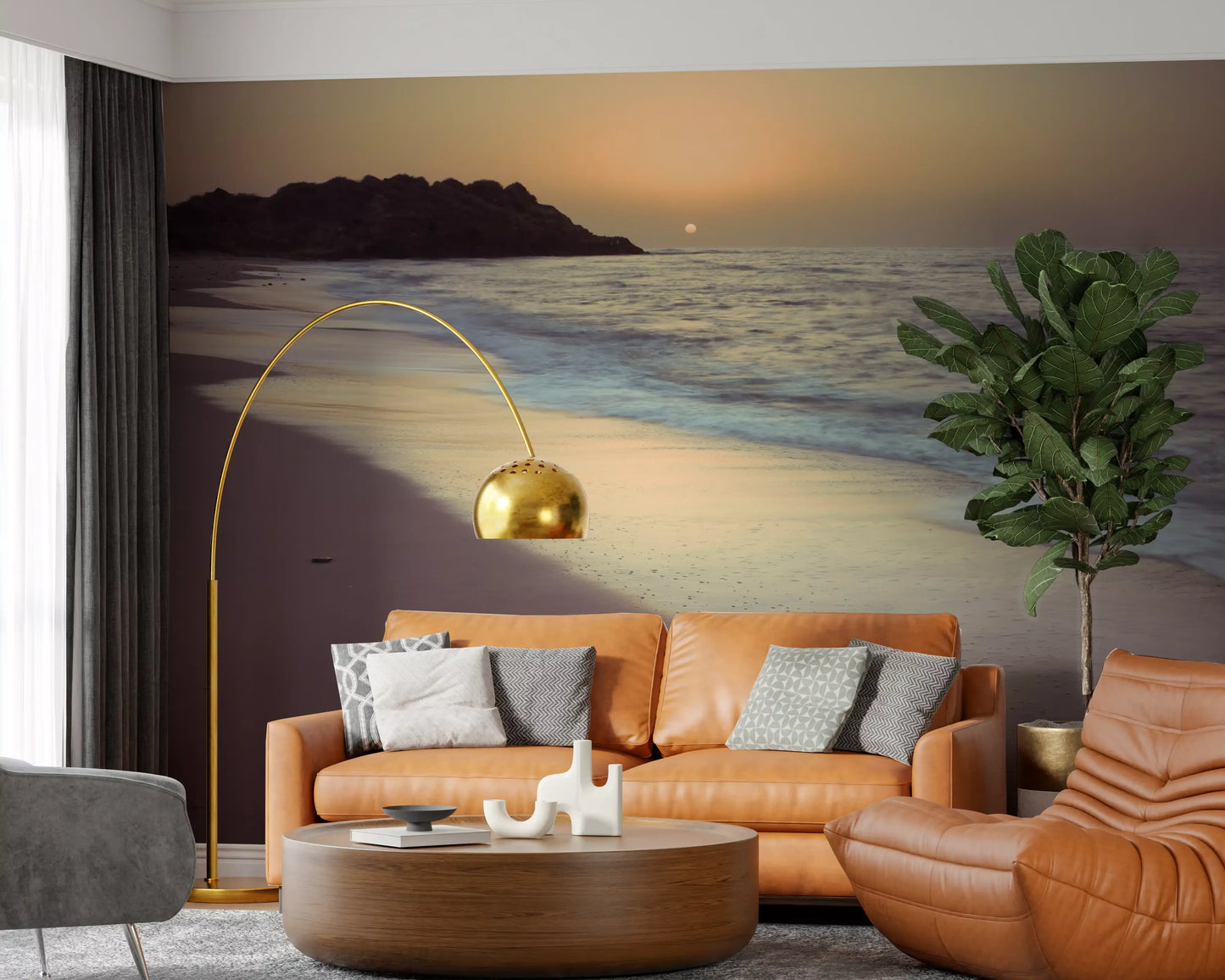 Wandbild Goldene Stunde Küstenlinie