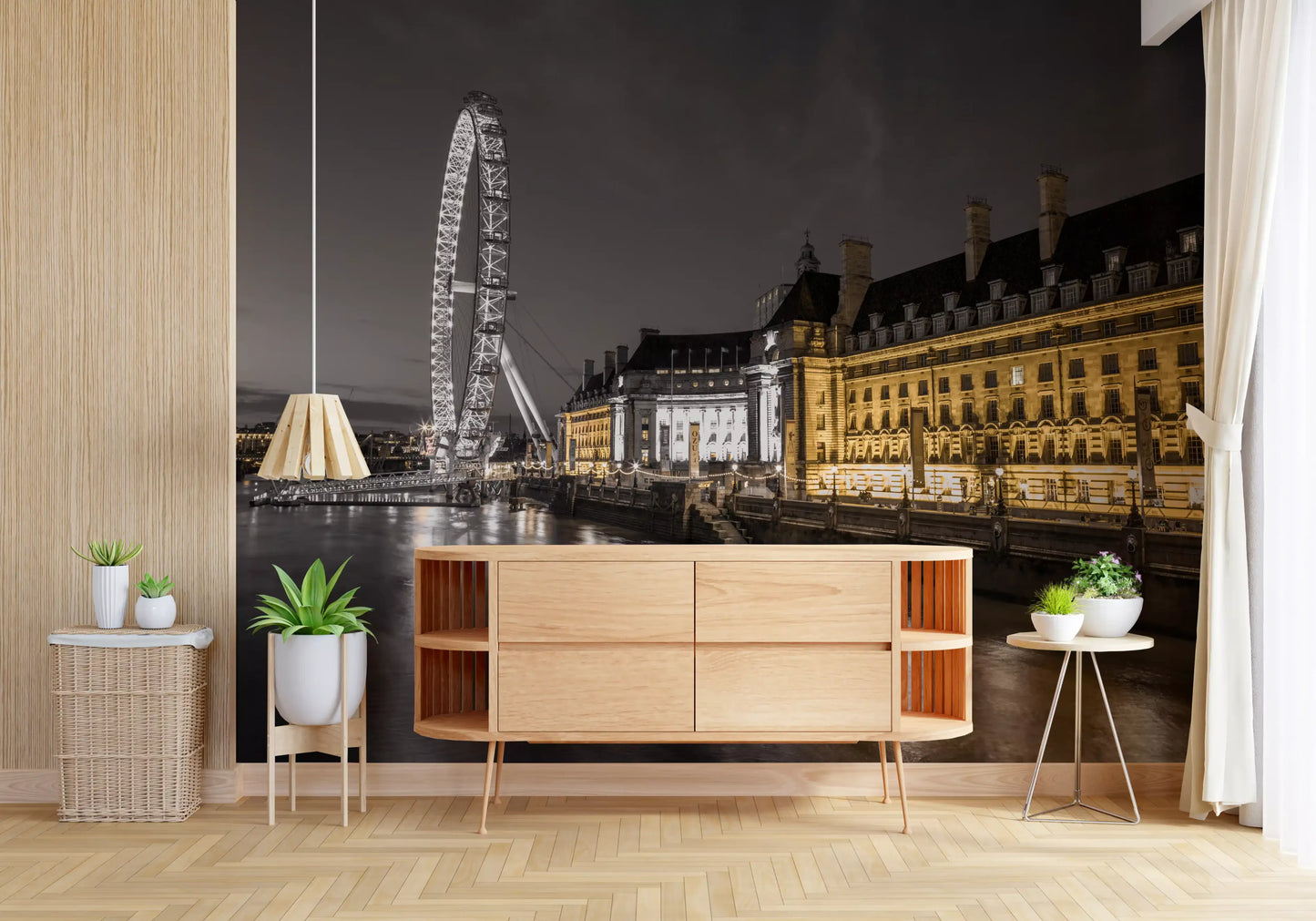 Muurdecoratie Nocturnal London Eye en County Hall