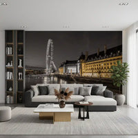 Muurdecoratie Nocturnal London Eye en County Hall