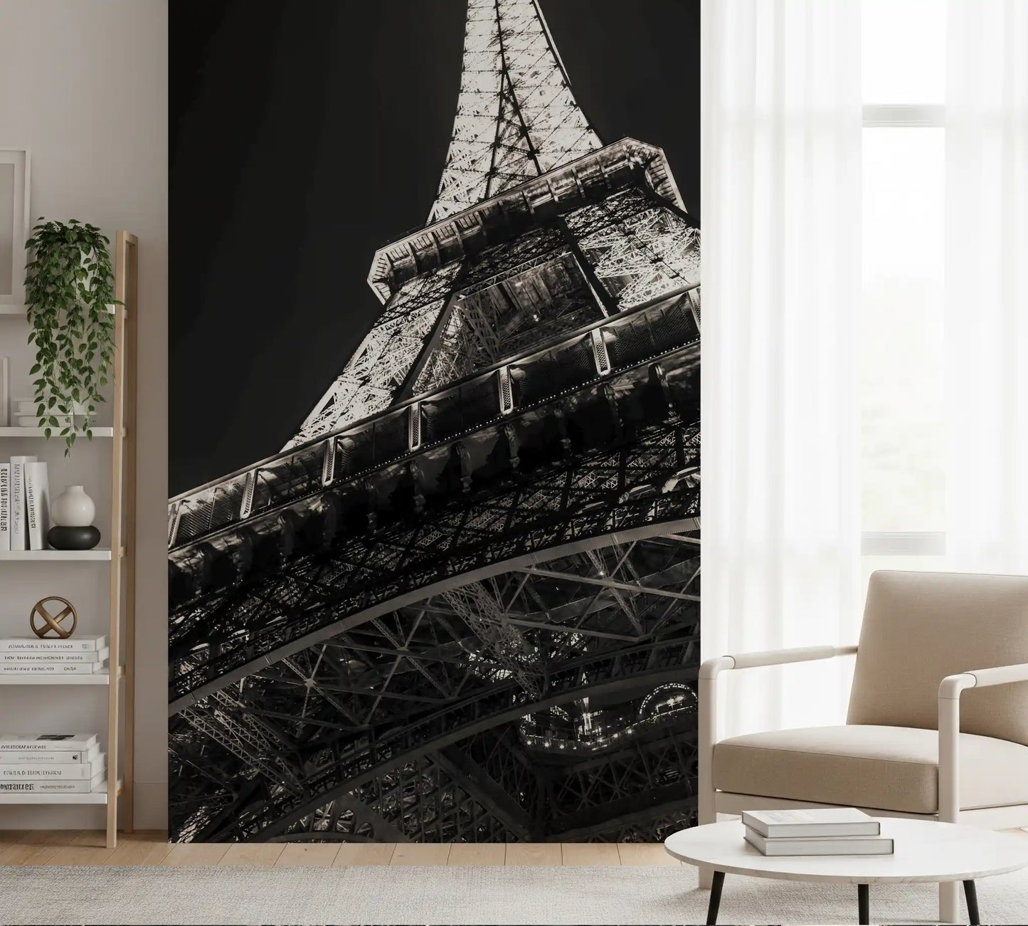 Parisisk nat arkitektonisk perspektiv vægmaleri