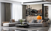 Serene Venice Canal with Orange Umbrella Wall Mural