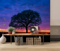 Solitary Oak at Twilight Wall Mural