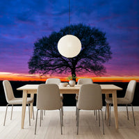 Solitary Oak at Twilight Wall Mural