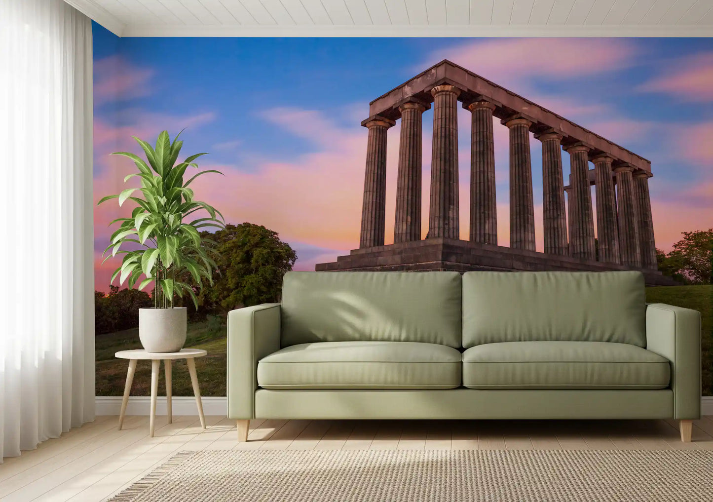 Sunset Over Calton Hill Colonnade Wall Mural