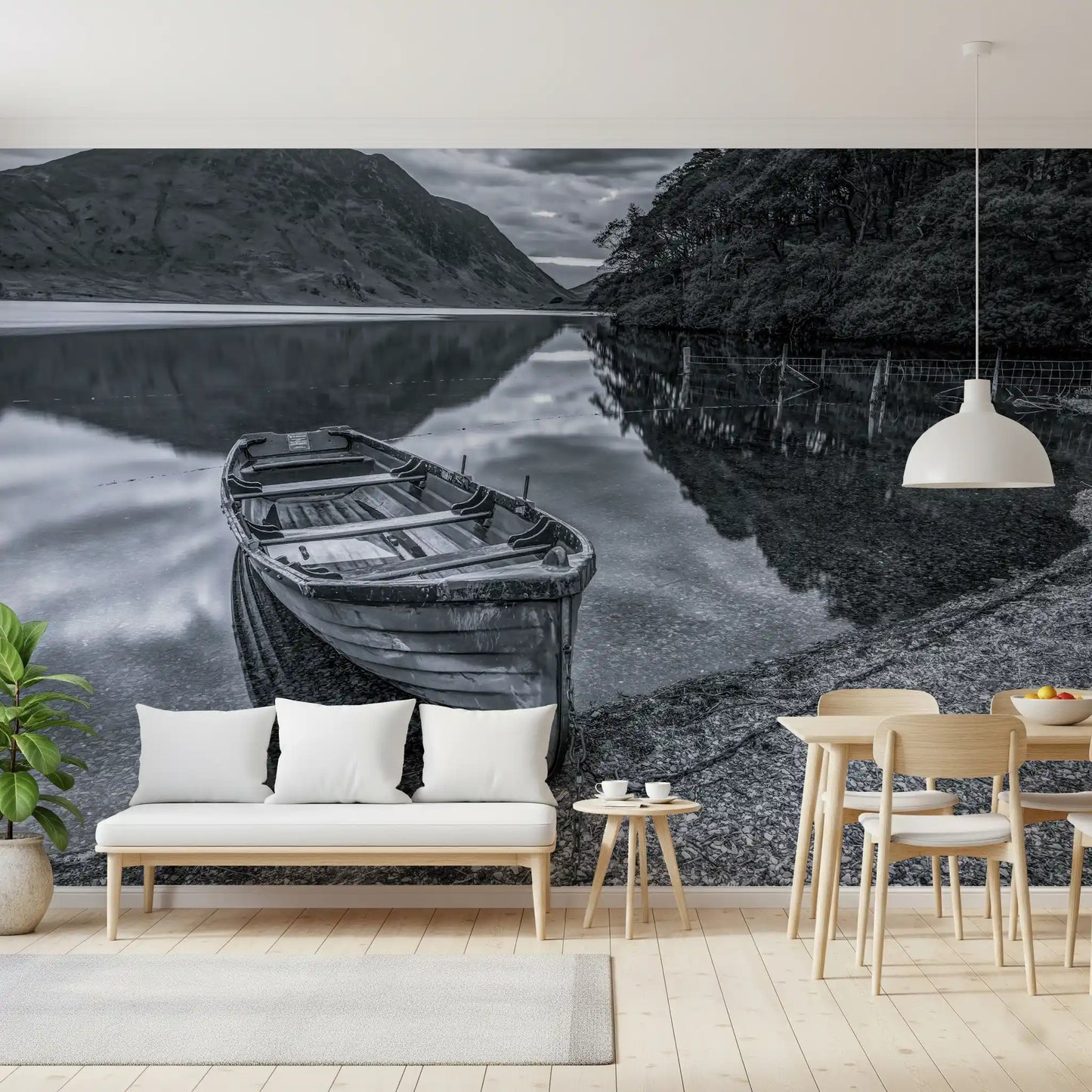 Stille Kyst Reflektioner Vægmaleri