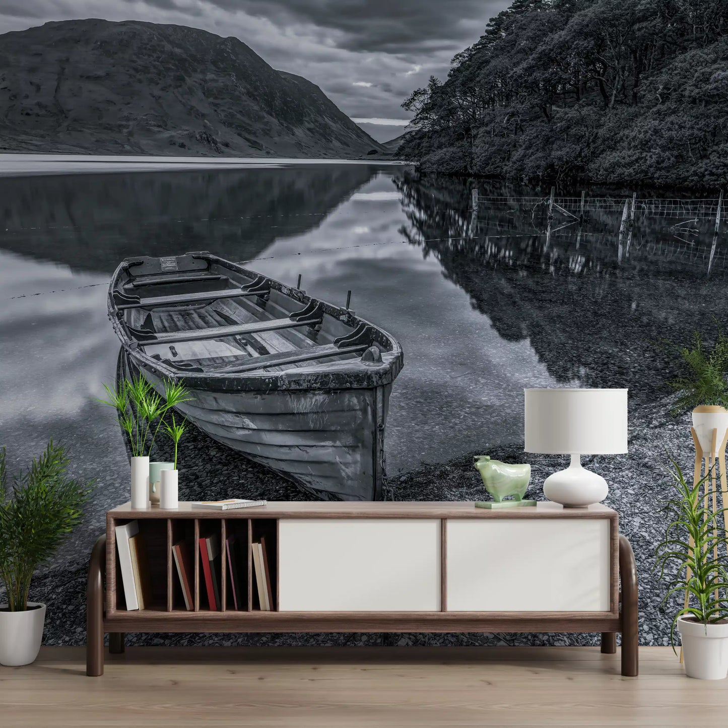 Stille Kyst Reflektioner Vægmaleri