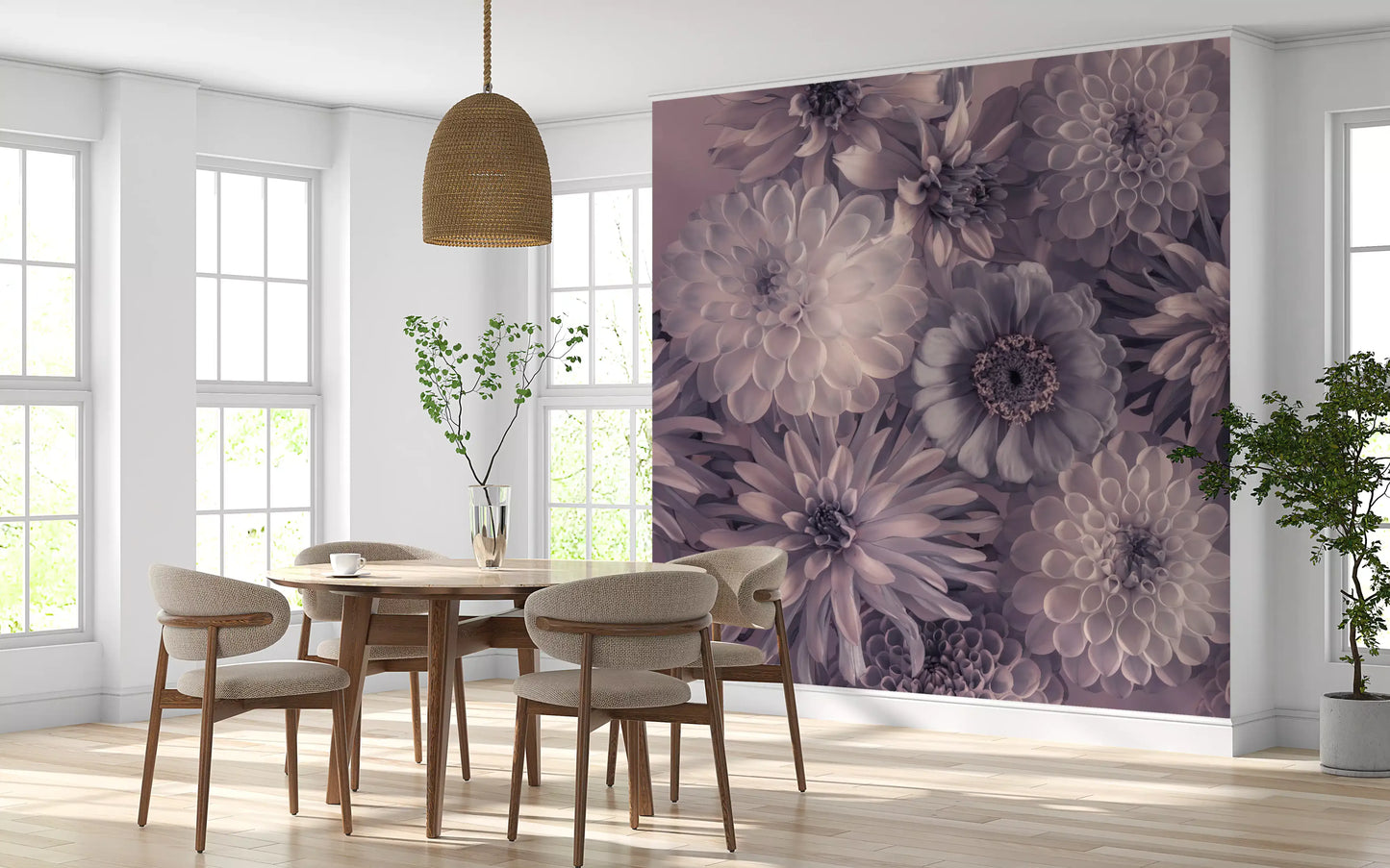 Wandbild Rauchiger Lavendel Botanischer Blumenstrauß