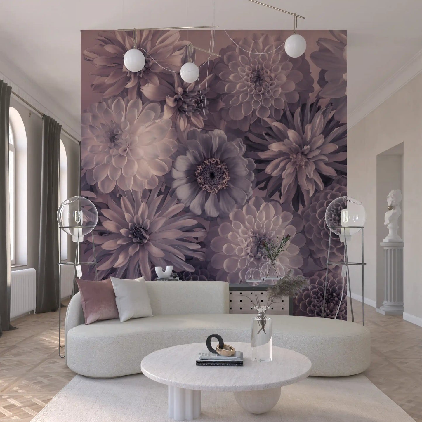 Wandbild Rauchiger Lavendel Botanischer Blumenstrauß