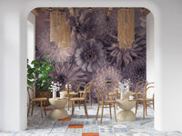 Wandbild Rauchiger Lavendel Botanischer Blumenstrauß