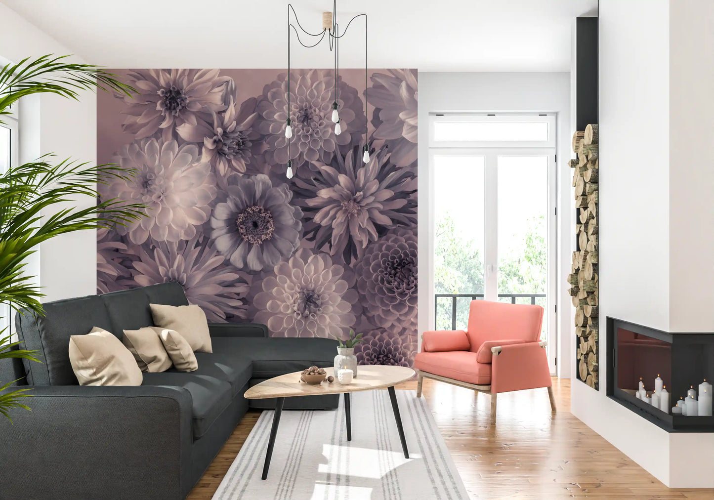 Wandbild Rauchiger Lavendel Botanischer Blumenstrauß