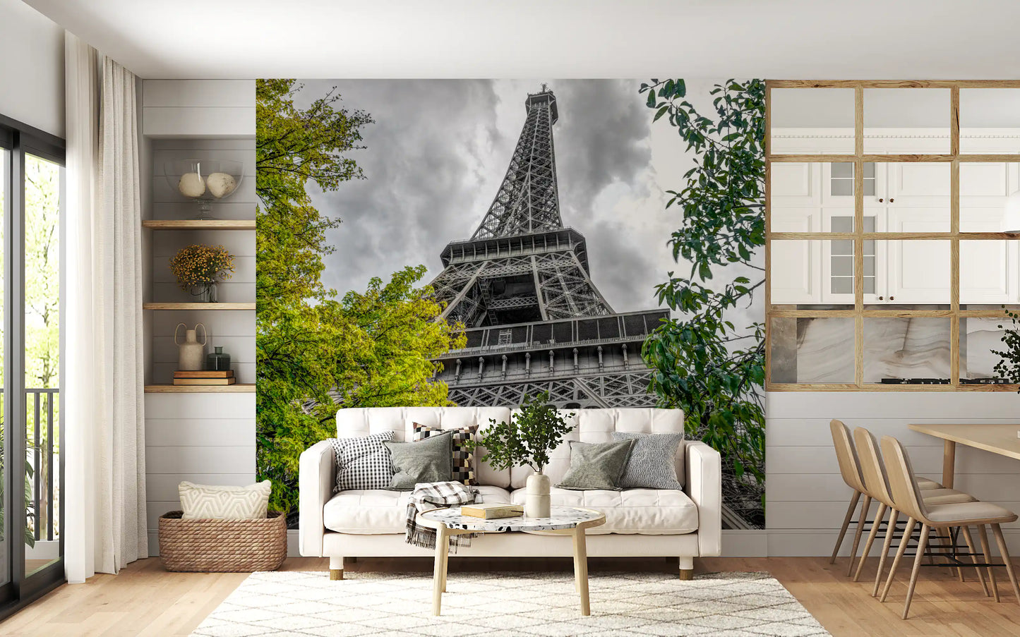 Wandbild mit Pariser Himmelsperspektive