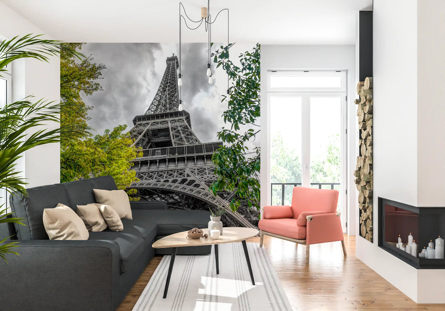 Wandbild mit Pariser Himmelsperspektive