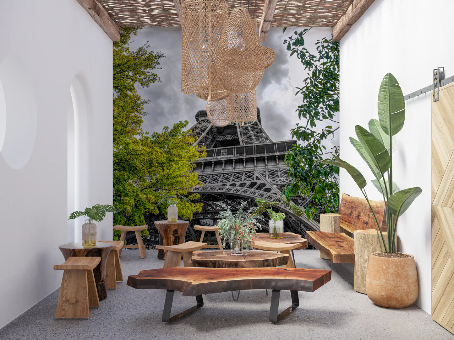 Wandbild mit Pariser Himmelsperspektive