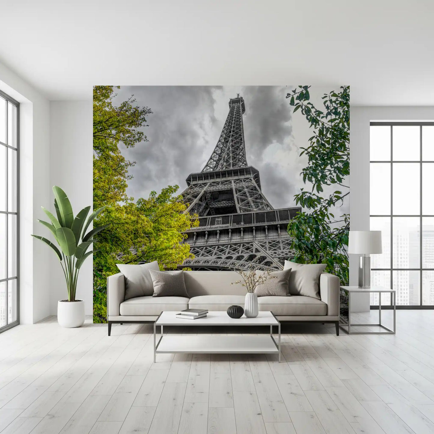 Wandbild mit Pariser Himmelsperspektive