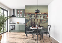 Wandbild Vintage Paris Skyline aus der Vogelperspektive