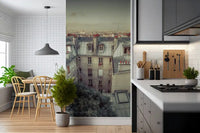 Wandbild Vintage Paris Skyline aus der Vogelperspektive