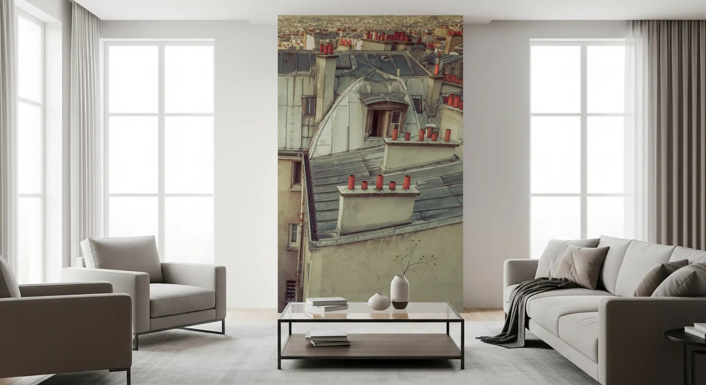 Wandbild Vintage Paris Skyline aus der Vogelperspektive