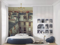 Wandbild Vintage Paris Skyline aus der Vogelperspektive