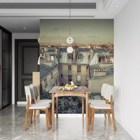 Wandbild Vintage Paris Skyline aus der Vogelperspektive
