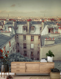 Wandbild Vintage Paris Skyline aus der Vogelperspektive