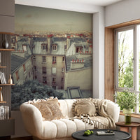 Wandbild Vintage Paris Skyline aus der Vogelperspektive