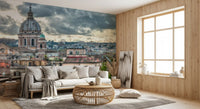 Wandbild Römische Dächer unter dramatischem Himmel