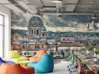 Wandbild Römische Dächer unter dramatischem Himmel