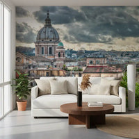 Wandbild Römische Dächer unter dramatischem Himmel