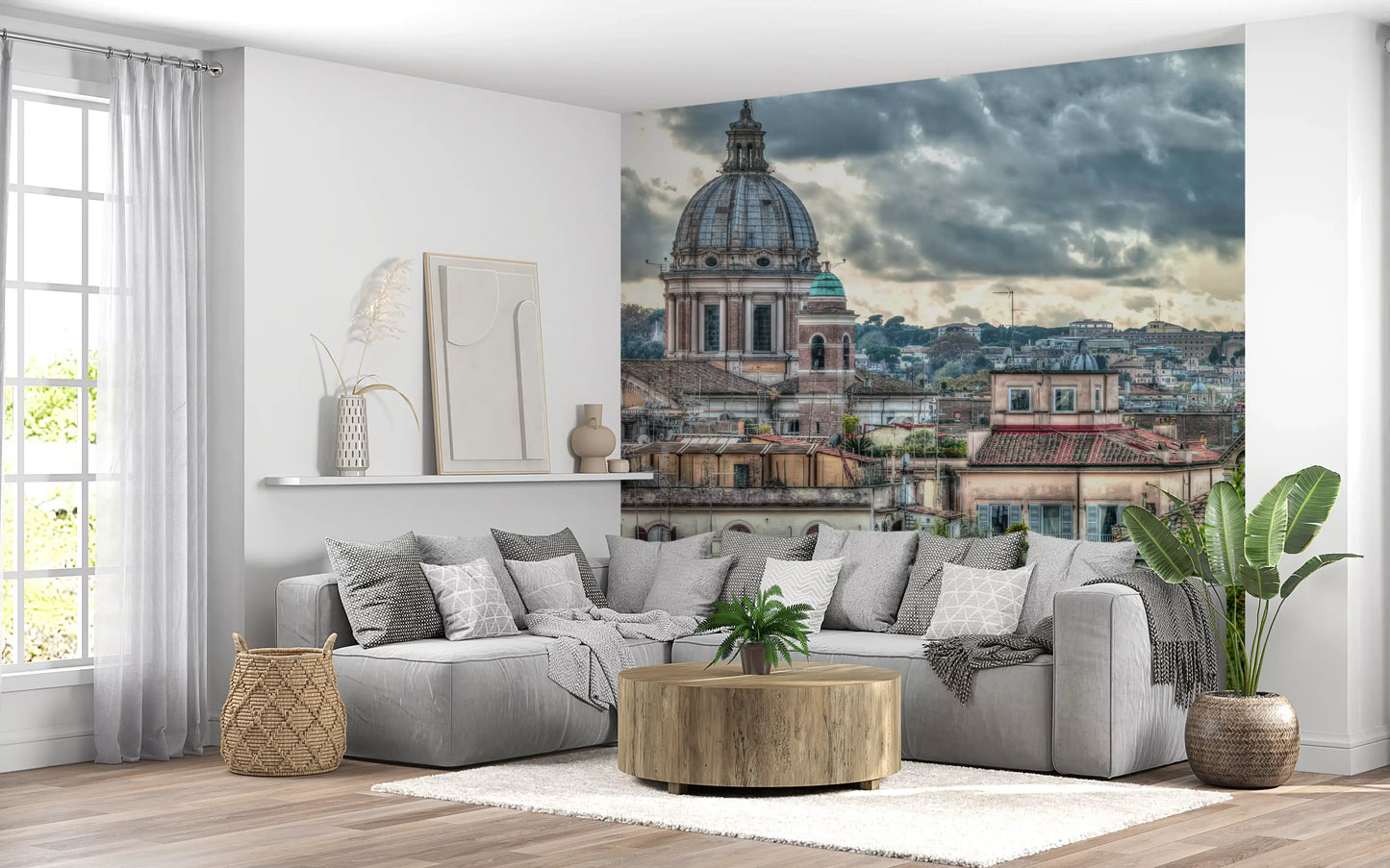 Wandbild Römische Dächer unter dramatischem Himmel