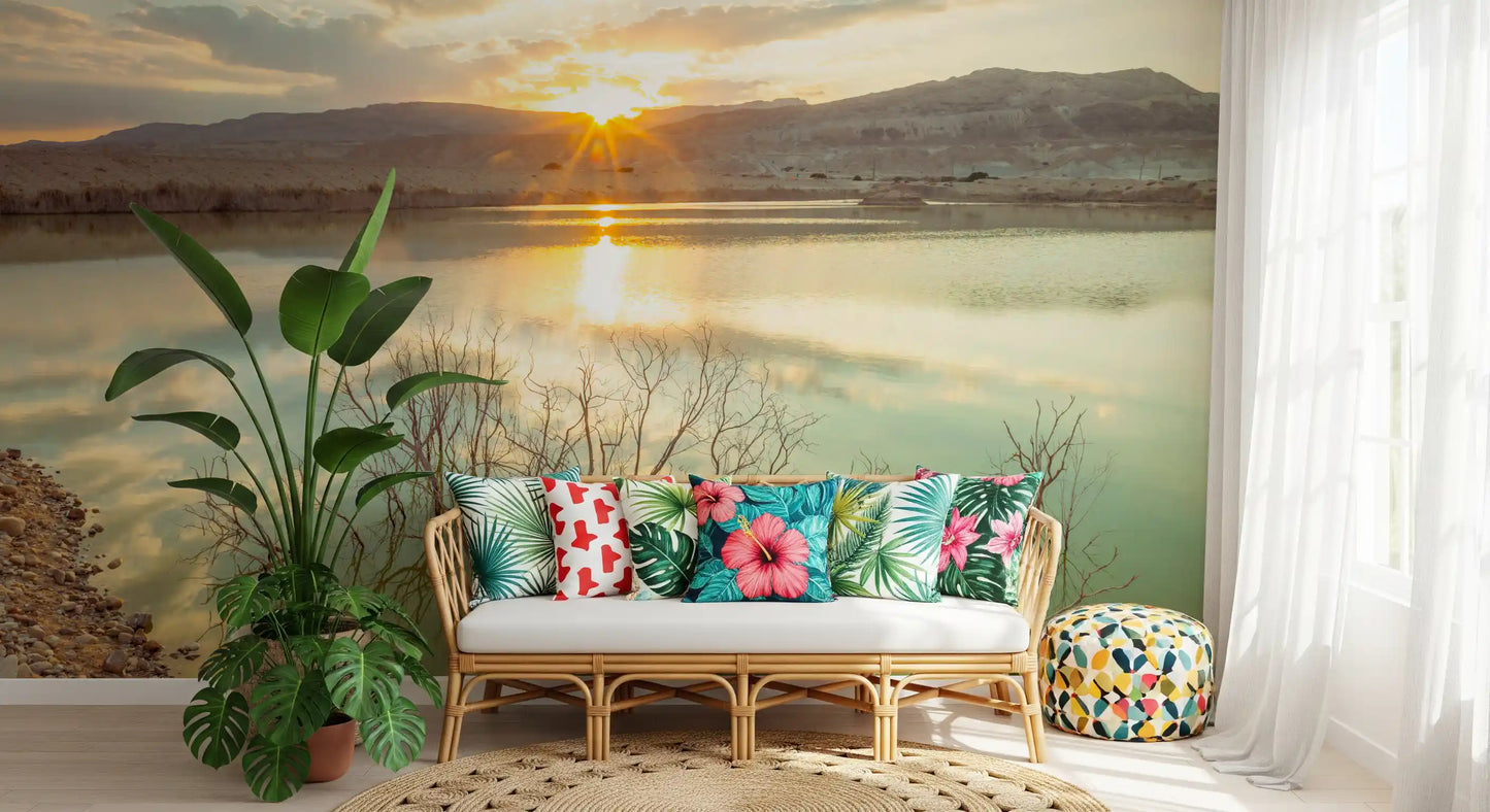Wandbild Sonnenuntergangsreflexionen über ruhigem See