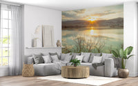 Wandbild Sonnenuntergangsreflexionen über ruhigem See
