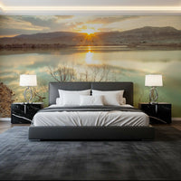 Wandbild Sonnenuntergangsreflexionen über ruhigem See