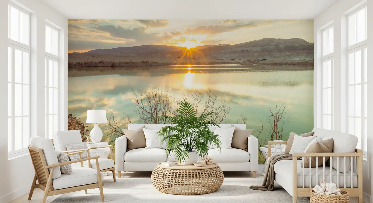 Wandbild Sonnenuntergangsreflexionen über ruhigem See