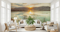 Wandbild Sonnenuntergangsreflexionen über ruhigem See