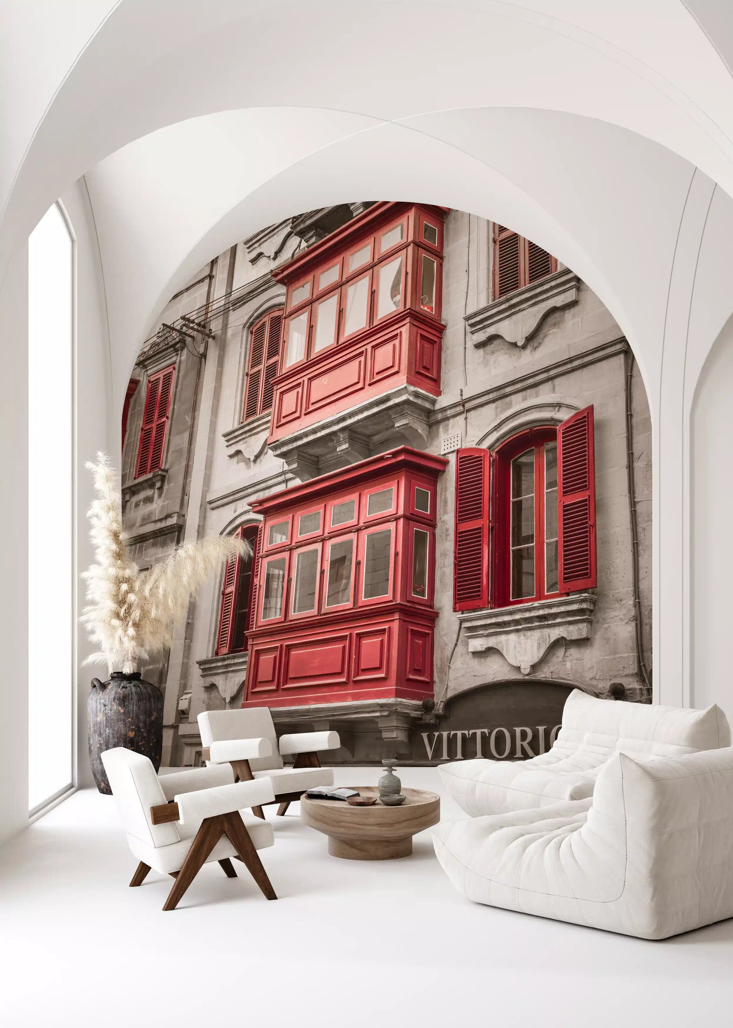 Wandbild Rote Maltesische Balkone von Vittoriosa
