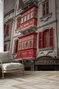 Wandbild Rote Maltesische Balkone von Vittoriosa