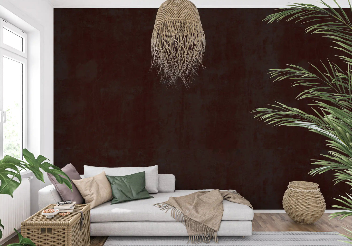 Wandbild mit tiefrotem und dunkelgrauem Grunge-Strukturmuster