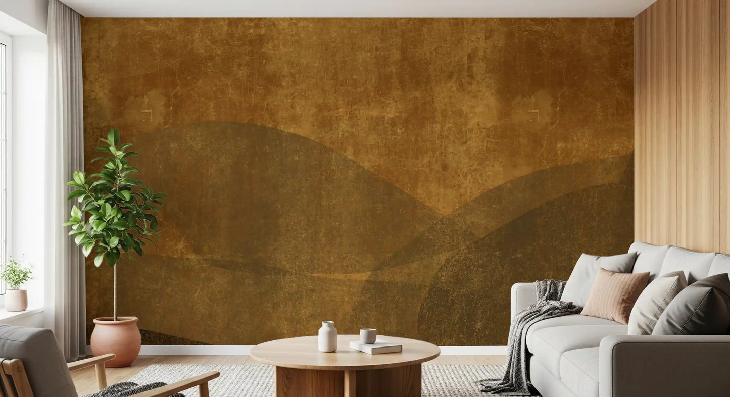 Wandbild mit erdigen toskanischen Hängen und strukturierter Kunst