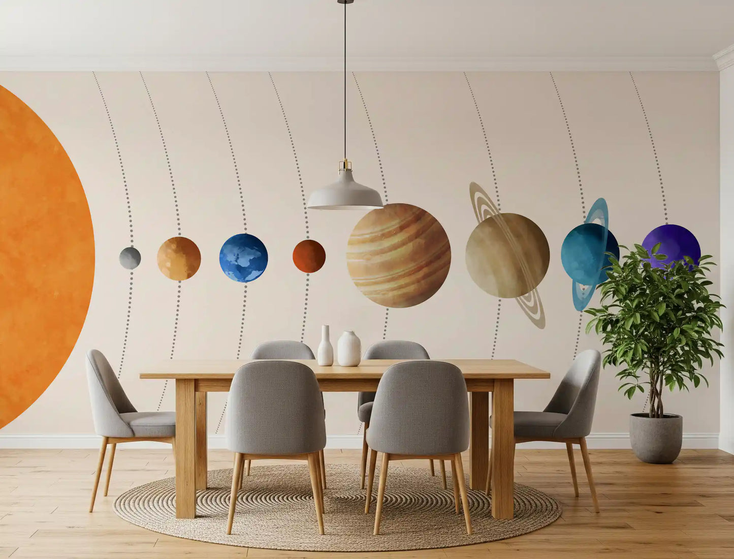 Planetparade Vægmaleri