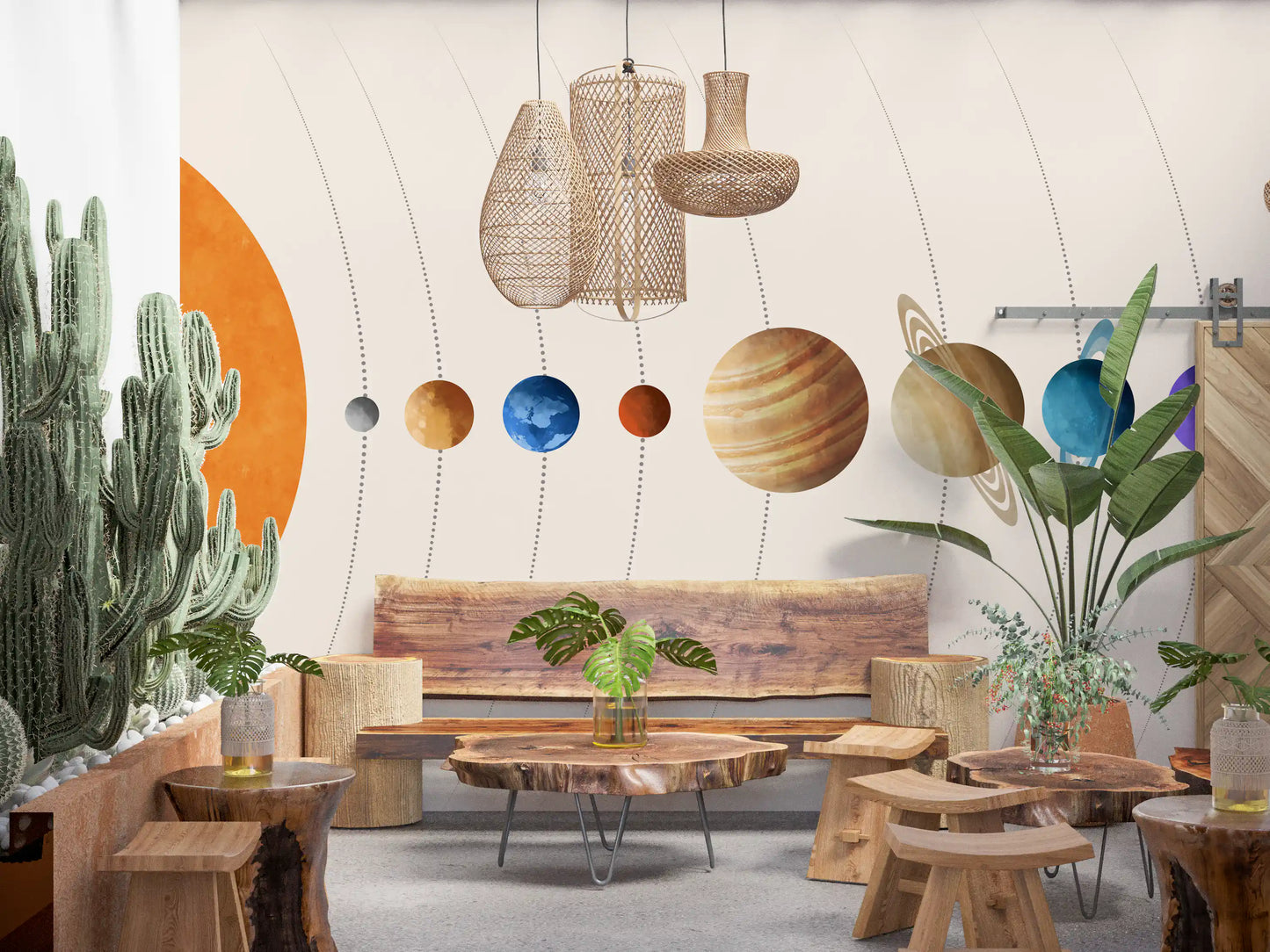 Planetparade Vægmaleri