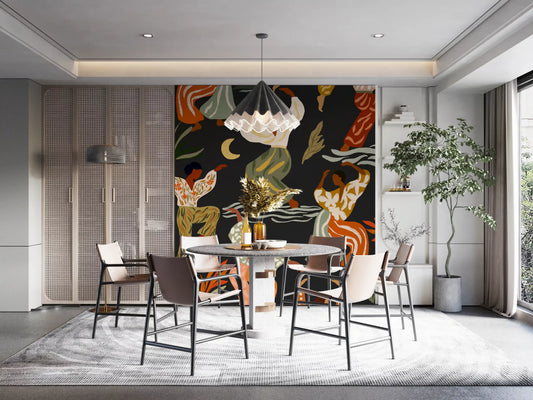 Earthy Boho Rhythms under Sun and Moon Wall Mural