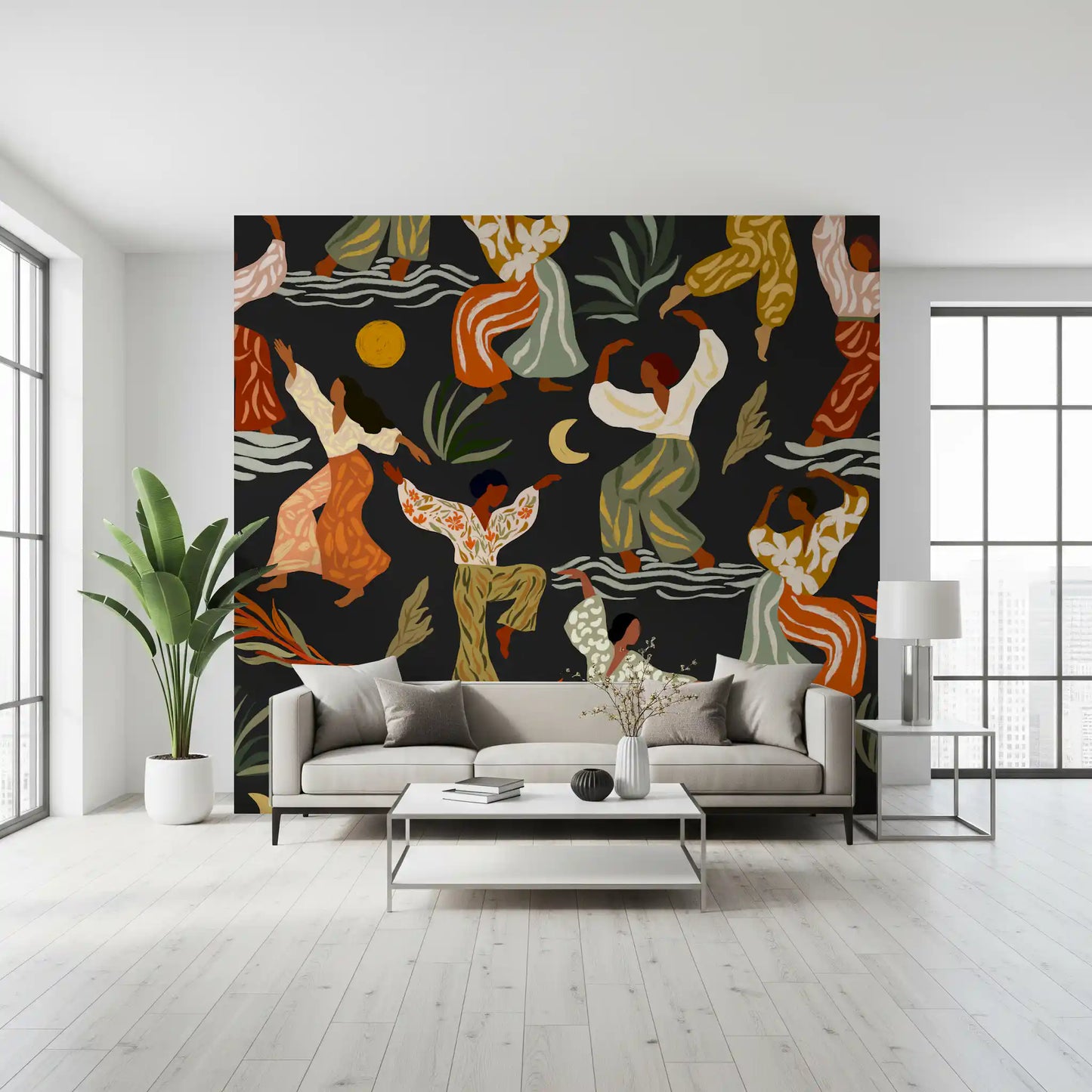 Murale da parete Ritmi Boho Terrosi sotto Sole e Luna